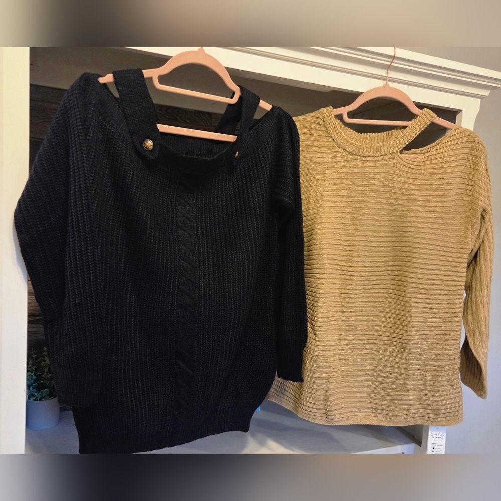 Cupshe One-Shoulder Ribbed Sweater- In Light Brown - Picture 4 of 7